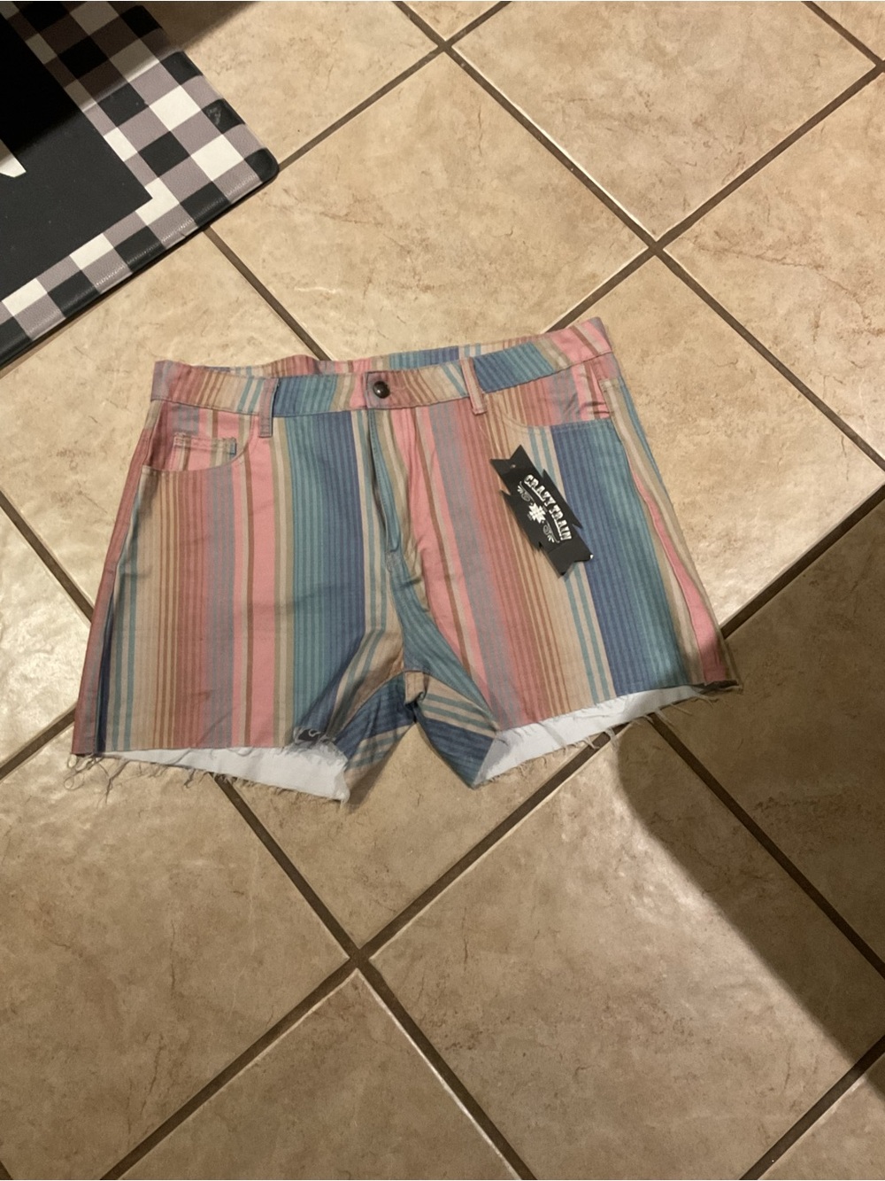 Women’s Crazy Train Mauve Serape Stripe Shorts Women’s Size 2XL NWT